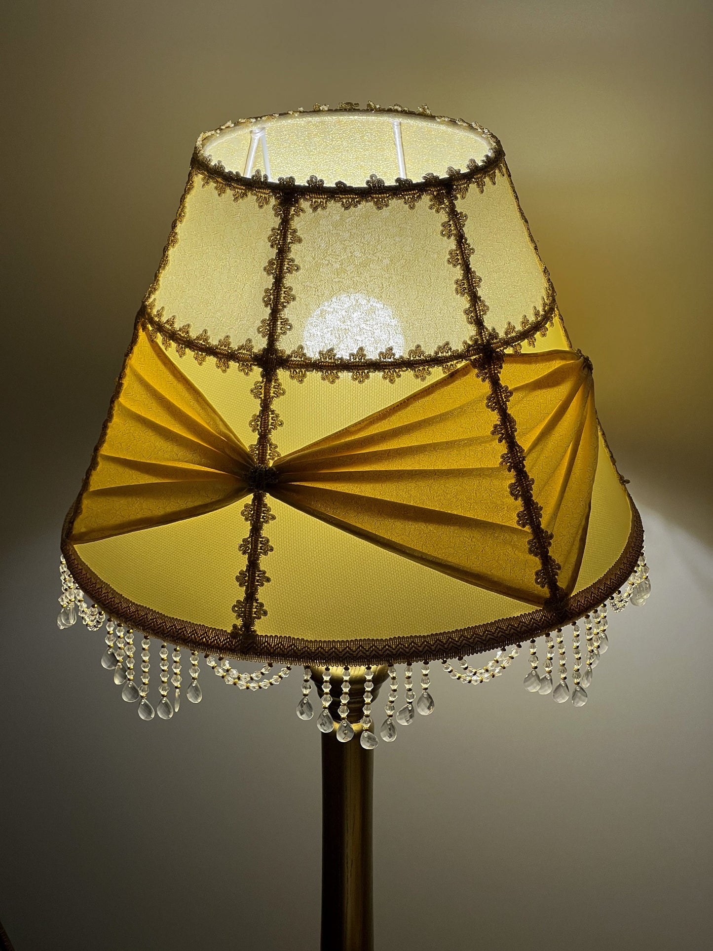 Yellow Lamp Victorian Fabric Lampshade