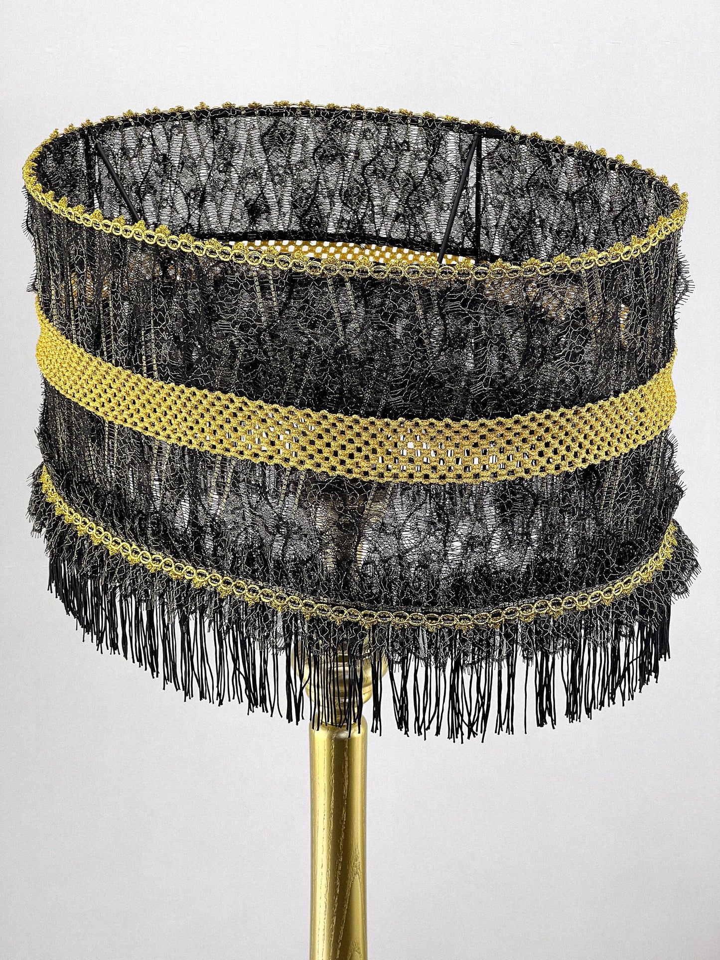 Handmade Victorian Lampshade in Black. 2901