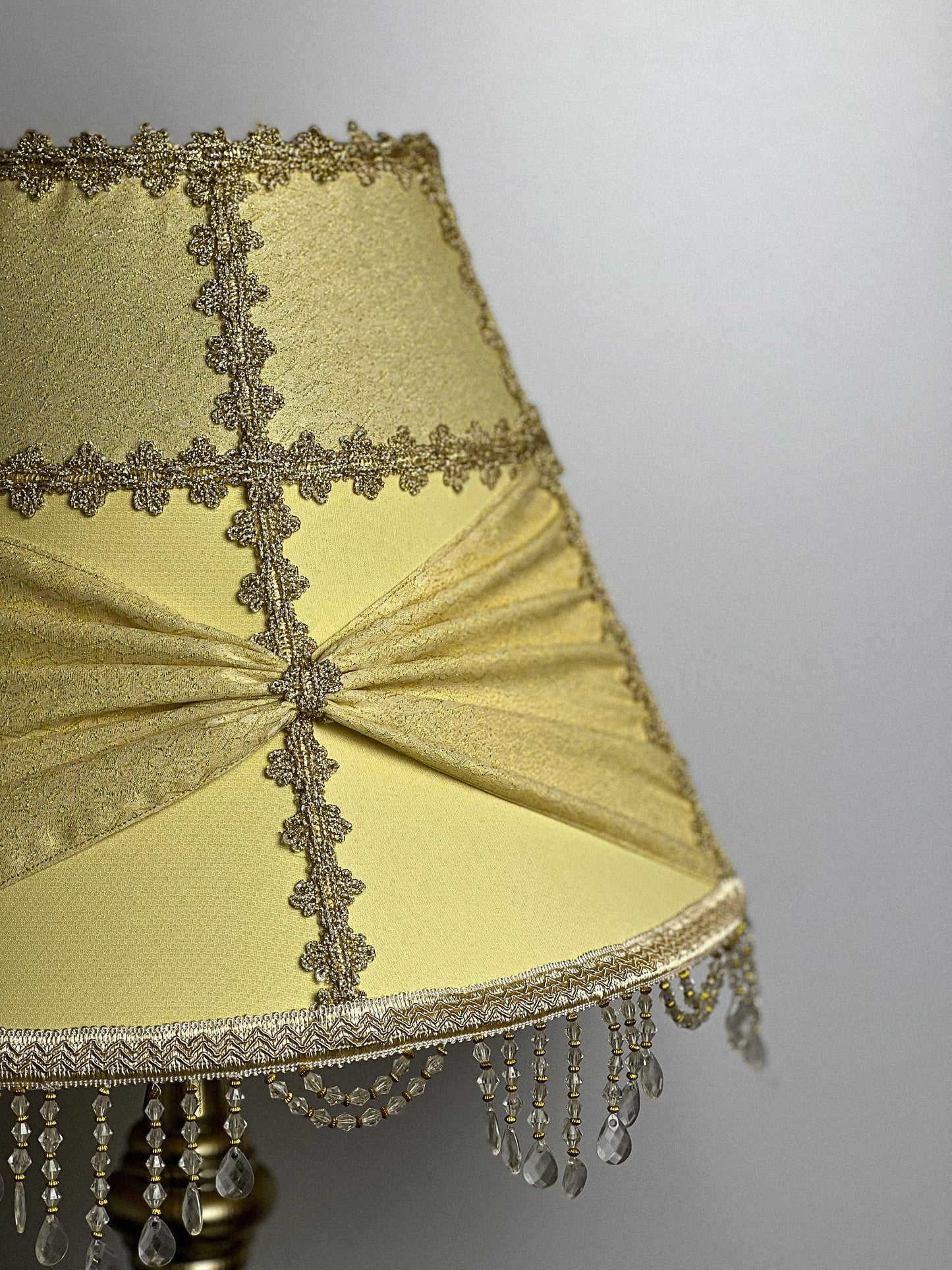 Yellow Lamp Victorian Fabric Lampshade