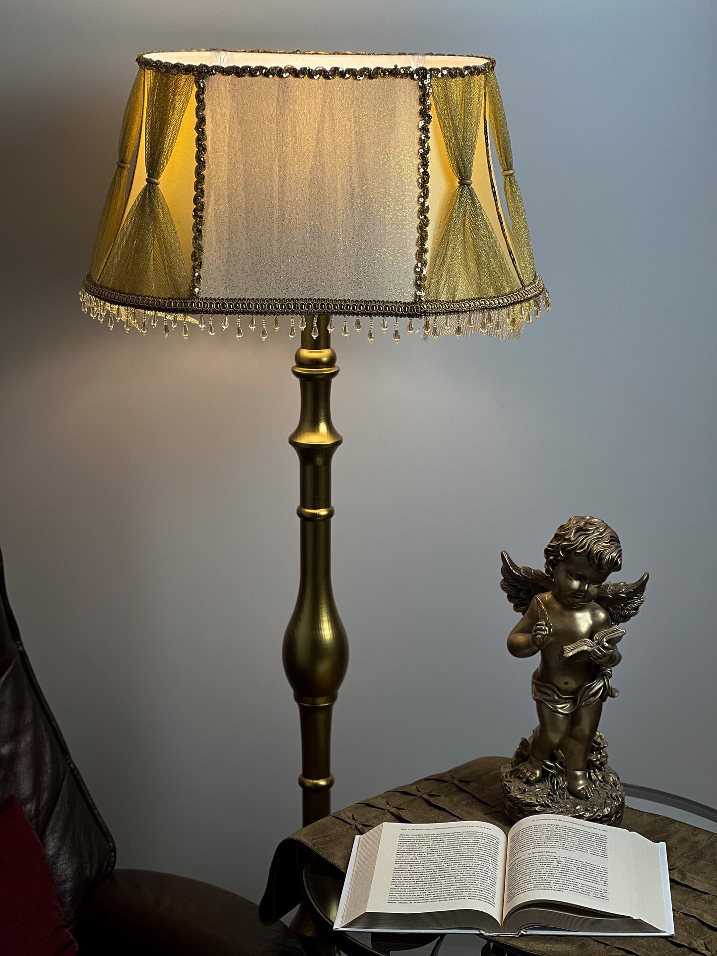 Lampshade. Handmade Designer Victorian Lampshade for Opulent Accent Lamps. 5302