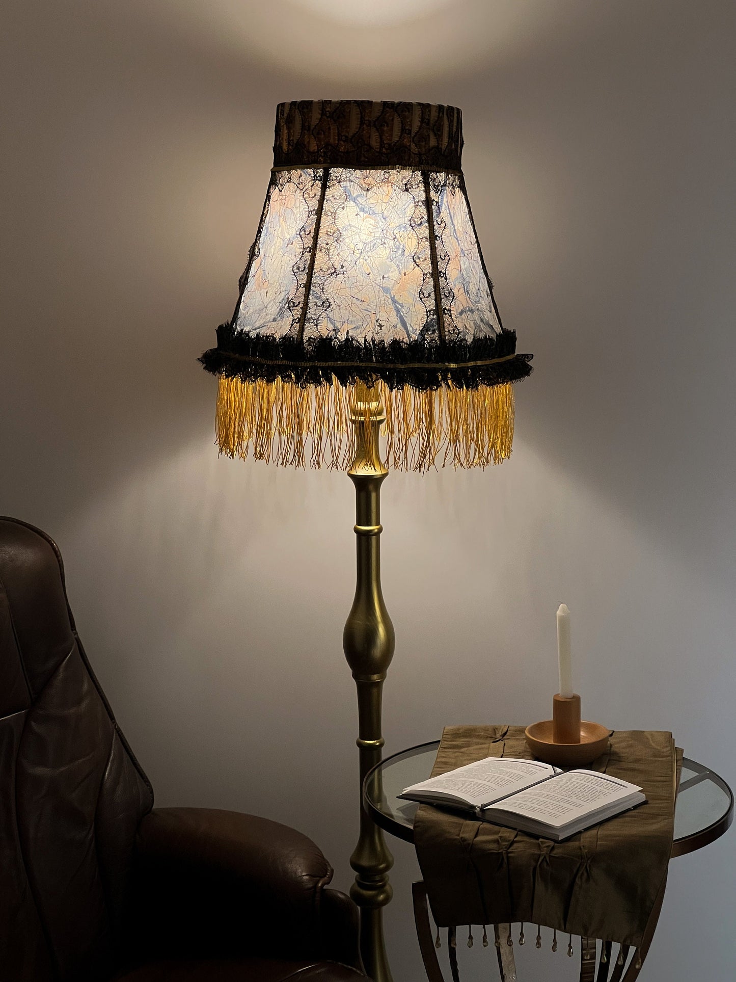 Victorian Fringed Lampshade for Floor Lamps - Handmade Antique Lampshade. 2301
