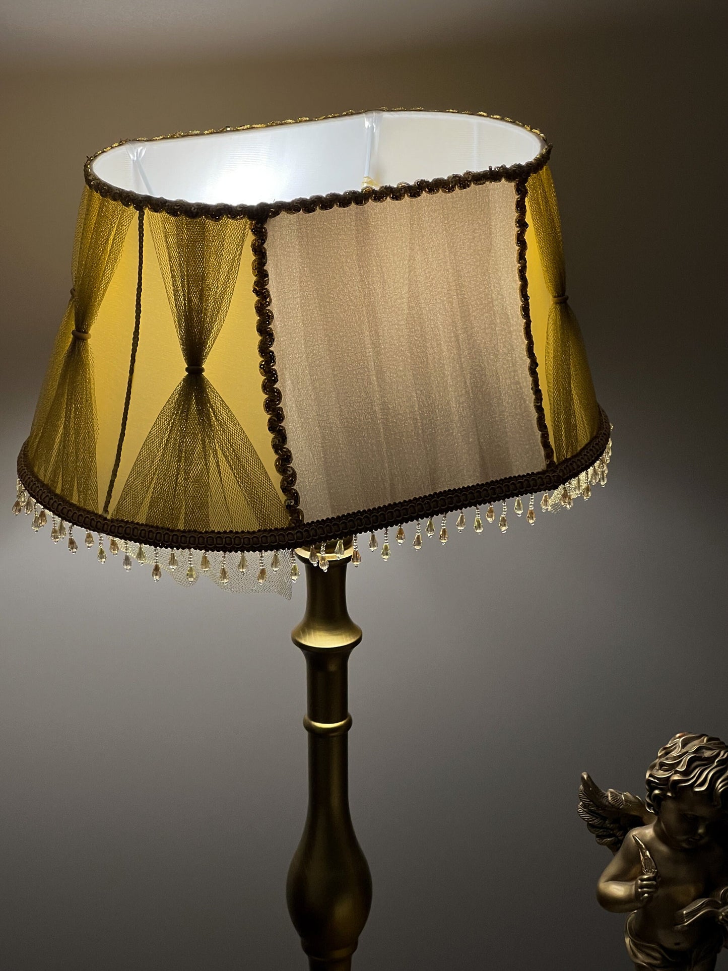 Lampshade. Handmade Designer Victorian Lampshade for Opulent Accent Lamps. 5302