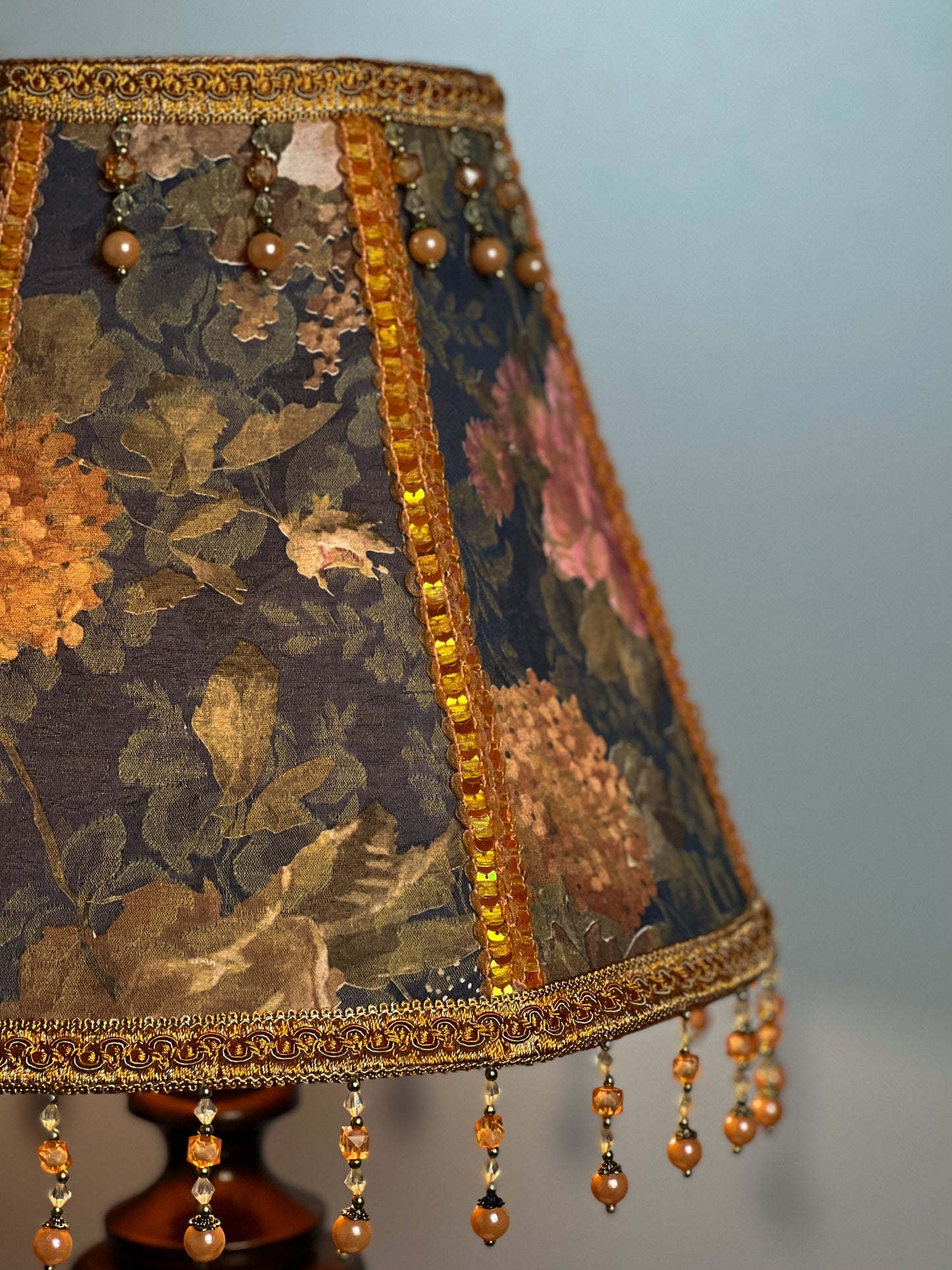 Flower lampshade - handmade patterned lampshade for a large flower lamp. 0202
