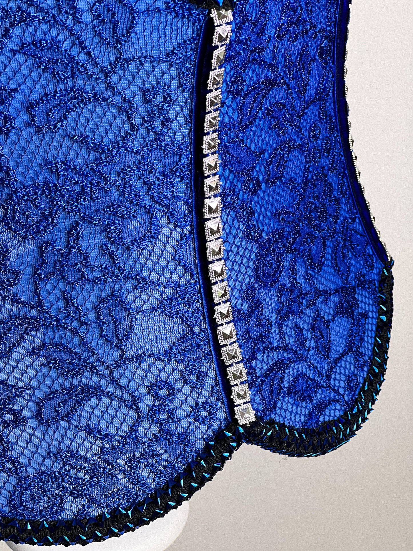 Table lamp. Blue table lamp with a handmade shade.