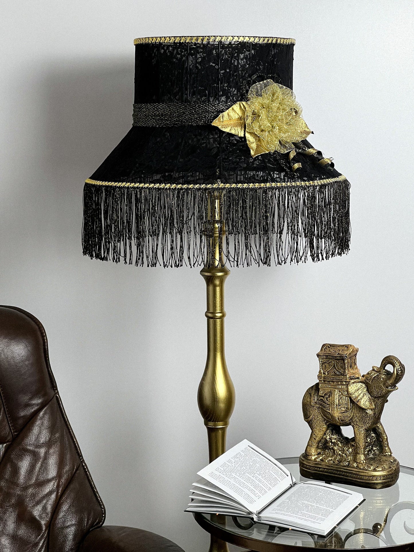 Opulent Black Victorian Lampshade 6101