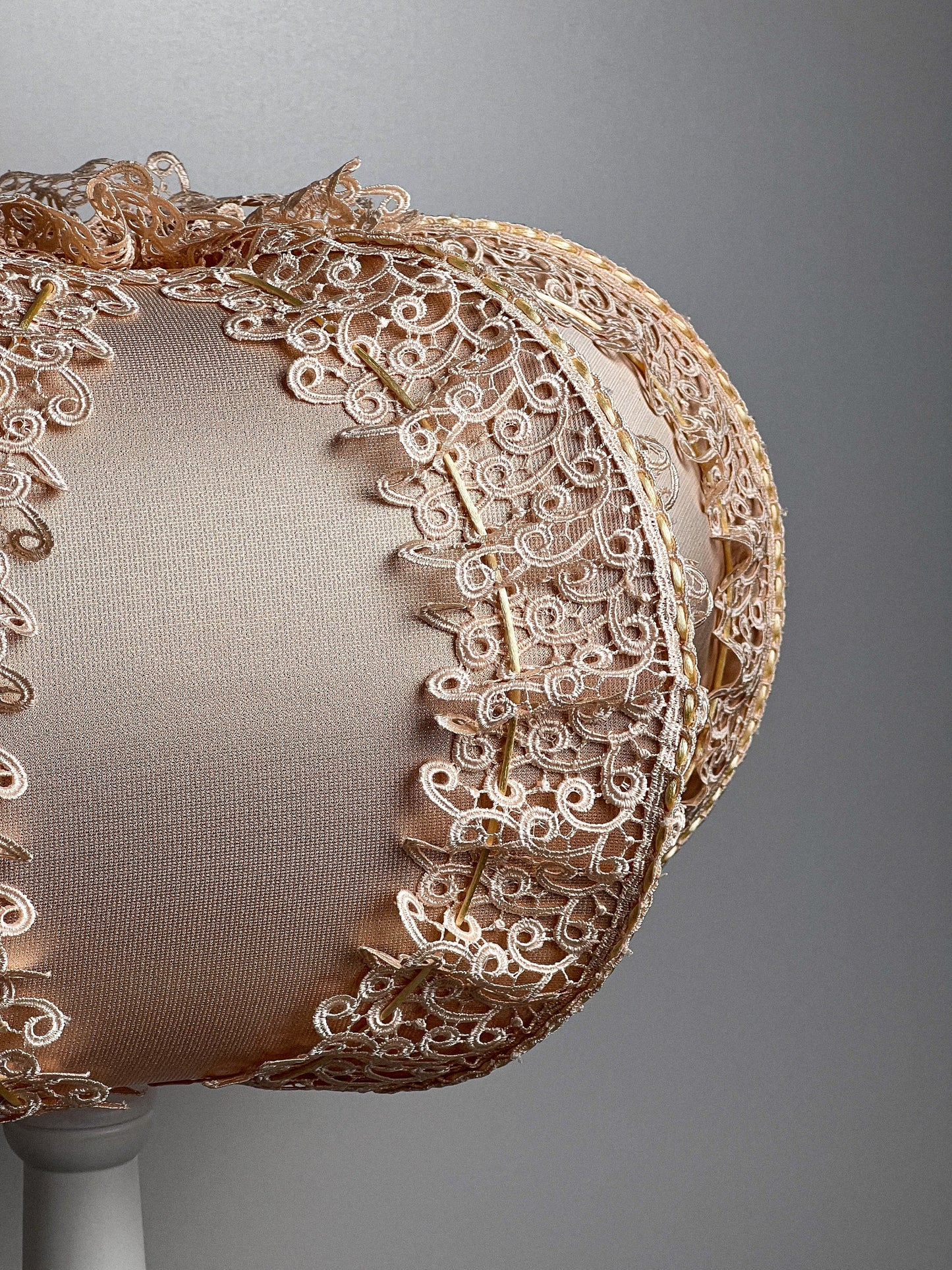 Fabric lampshade. A lush peach lampshade in the Art Deco style, handmade. 1001