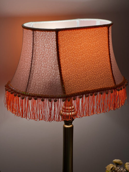 Handmade Fringed Lampshade for Large Lamp. 5306