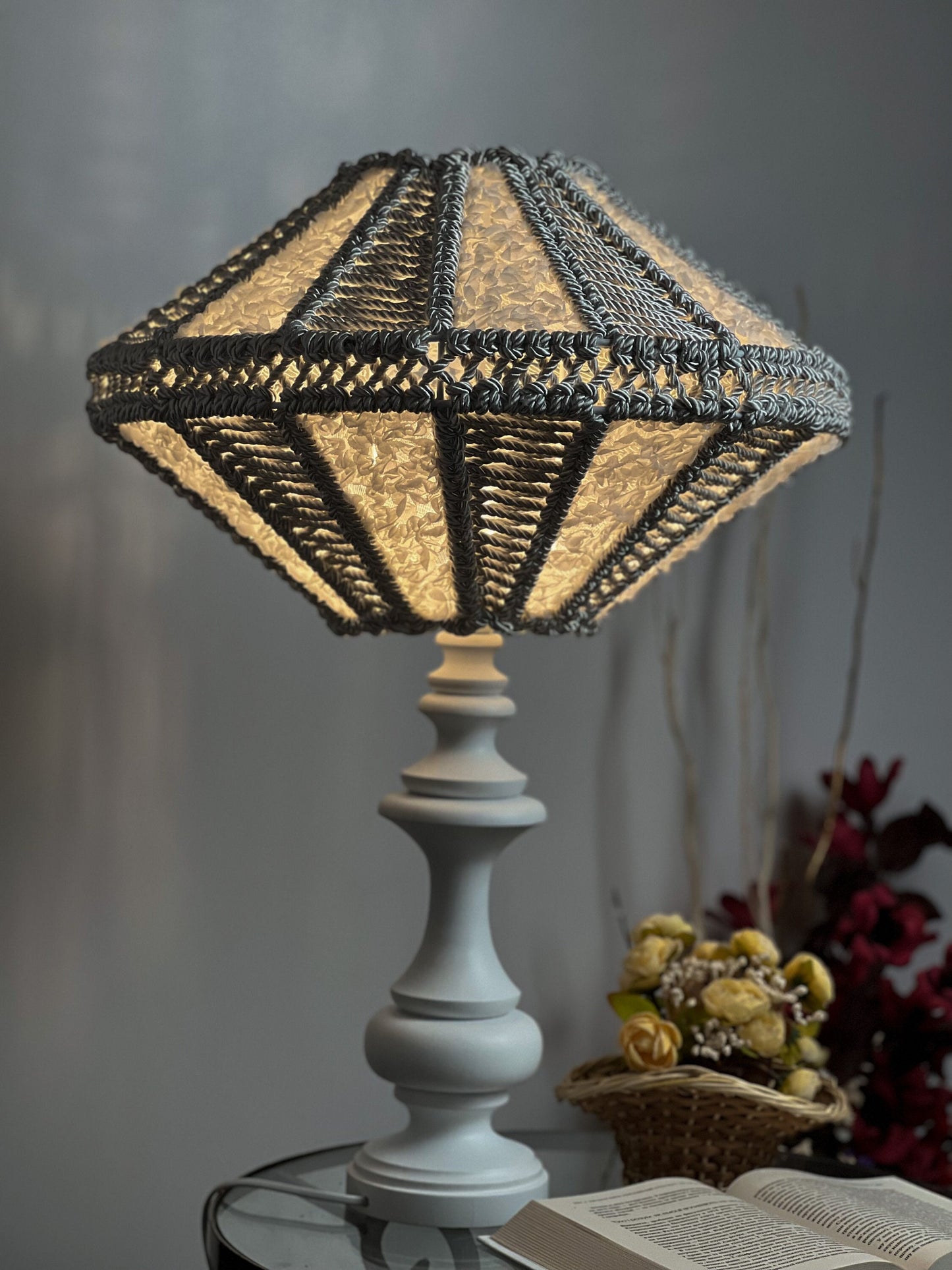 Art Deco lampshades, a unique wicker lampshade. 5101