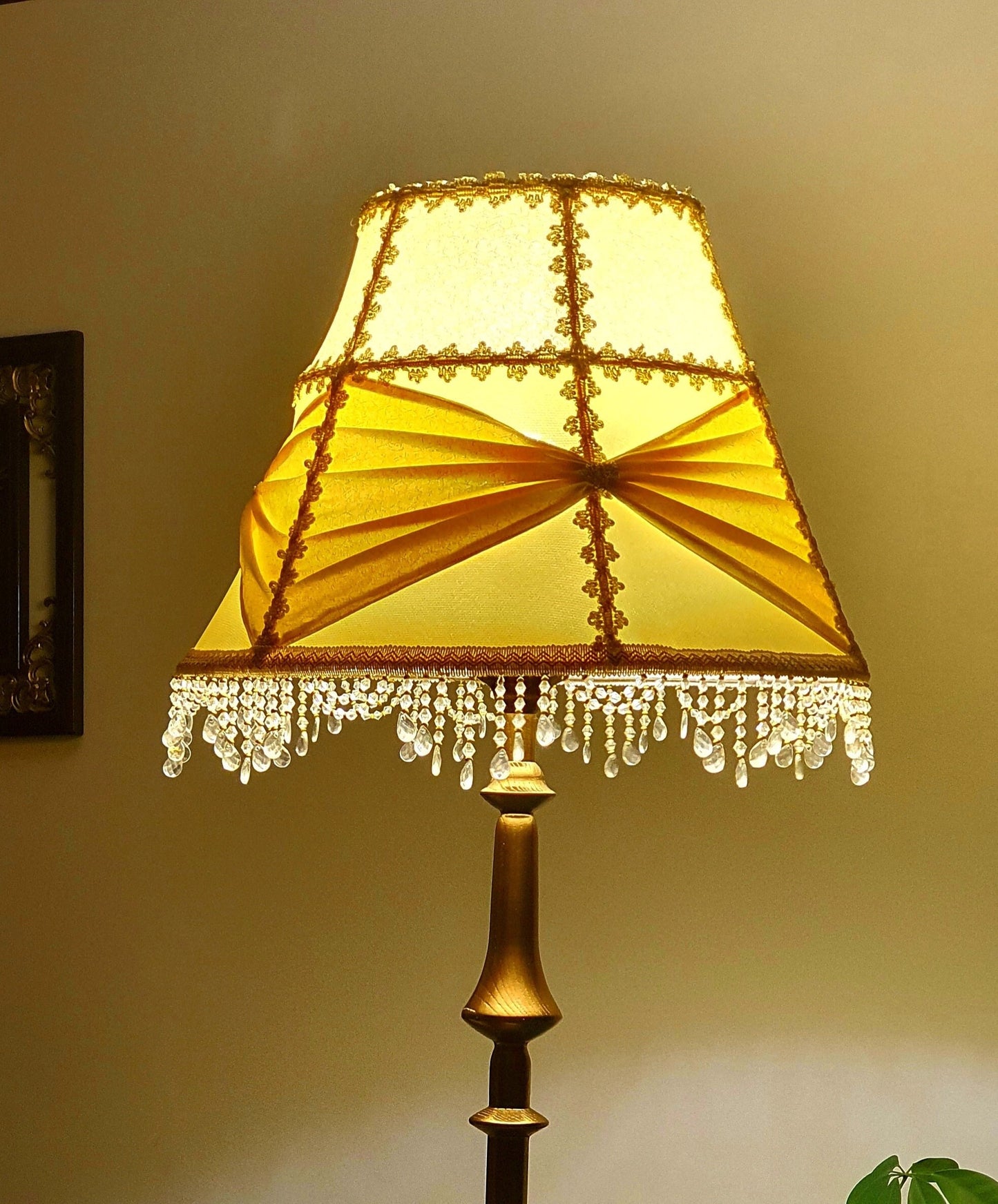 Yellow Lamp Victorian Fabric Lampshade