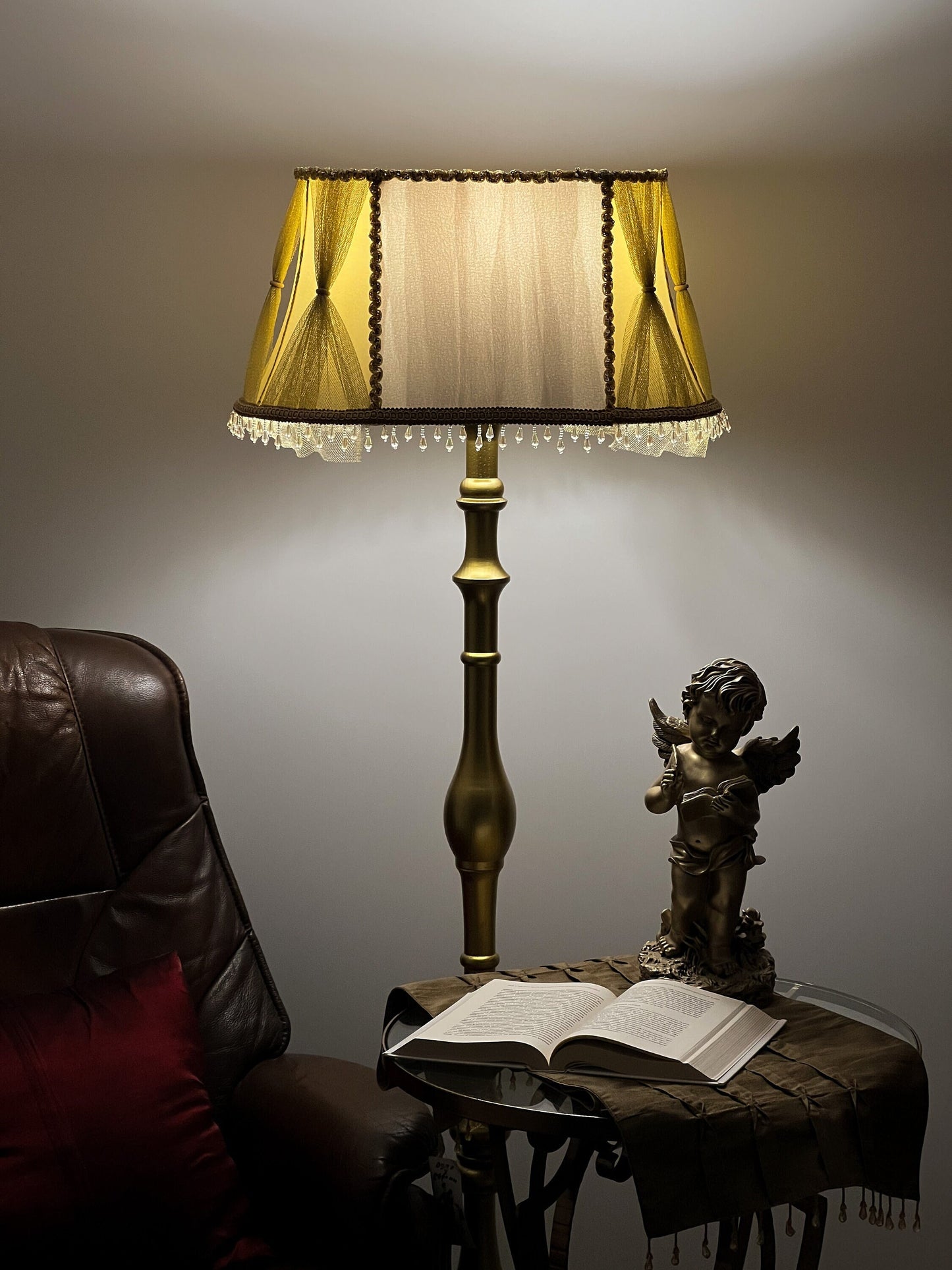 Lampshade. Handmade Designer Victorian Lampshade for Opulent Accent Lamps. 5302