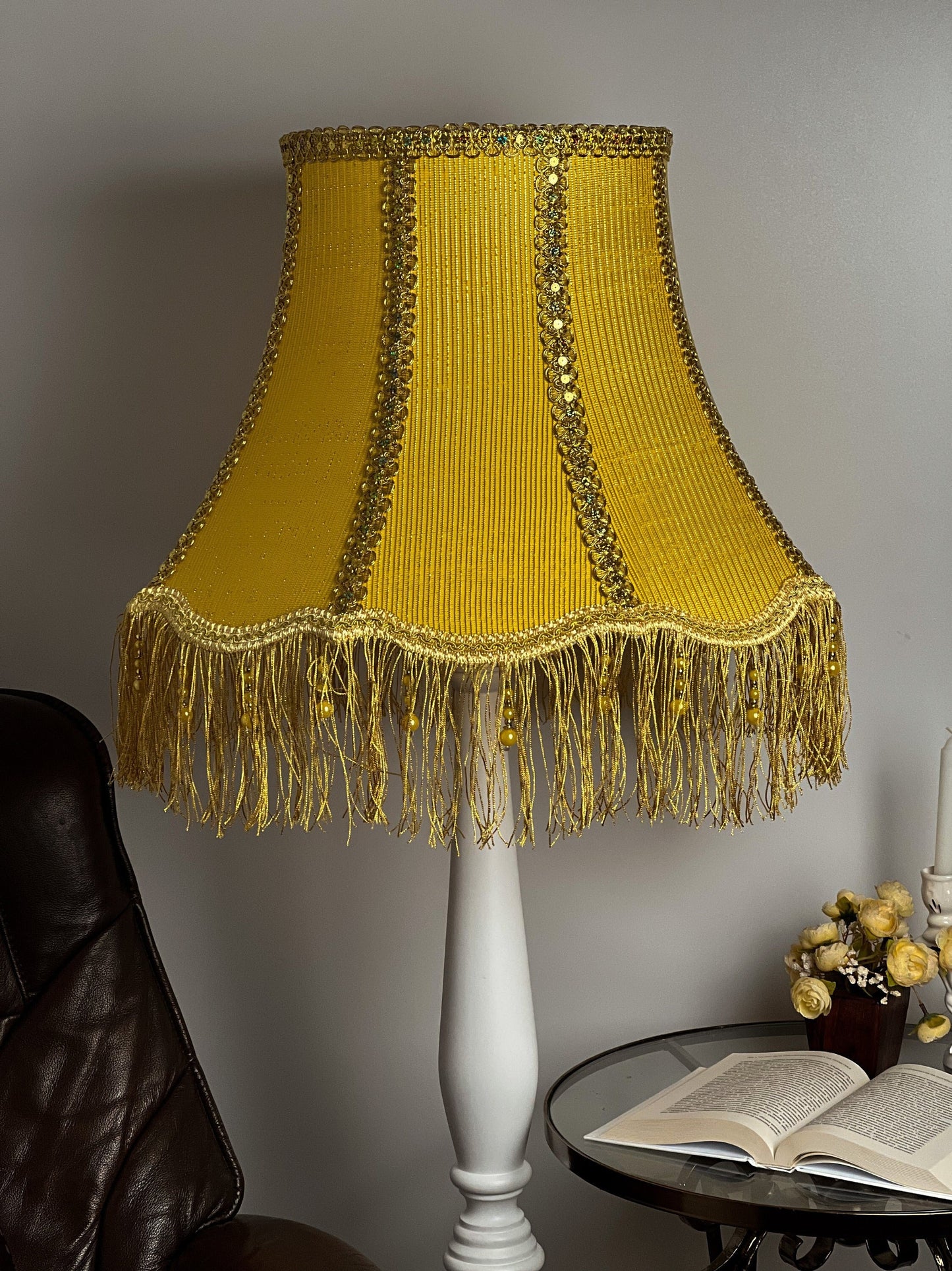 Lampshade New York 01 Vintage yellow lush Victorian lampshade 4701 Product to order!