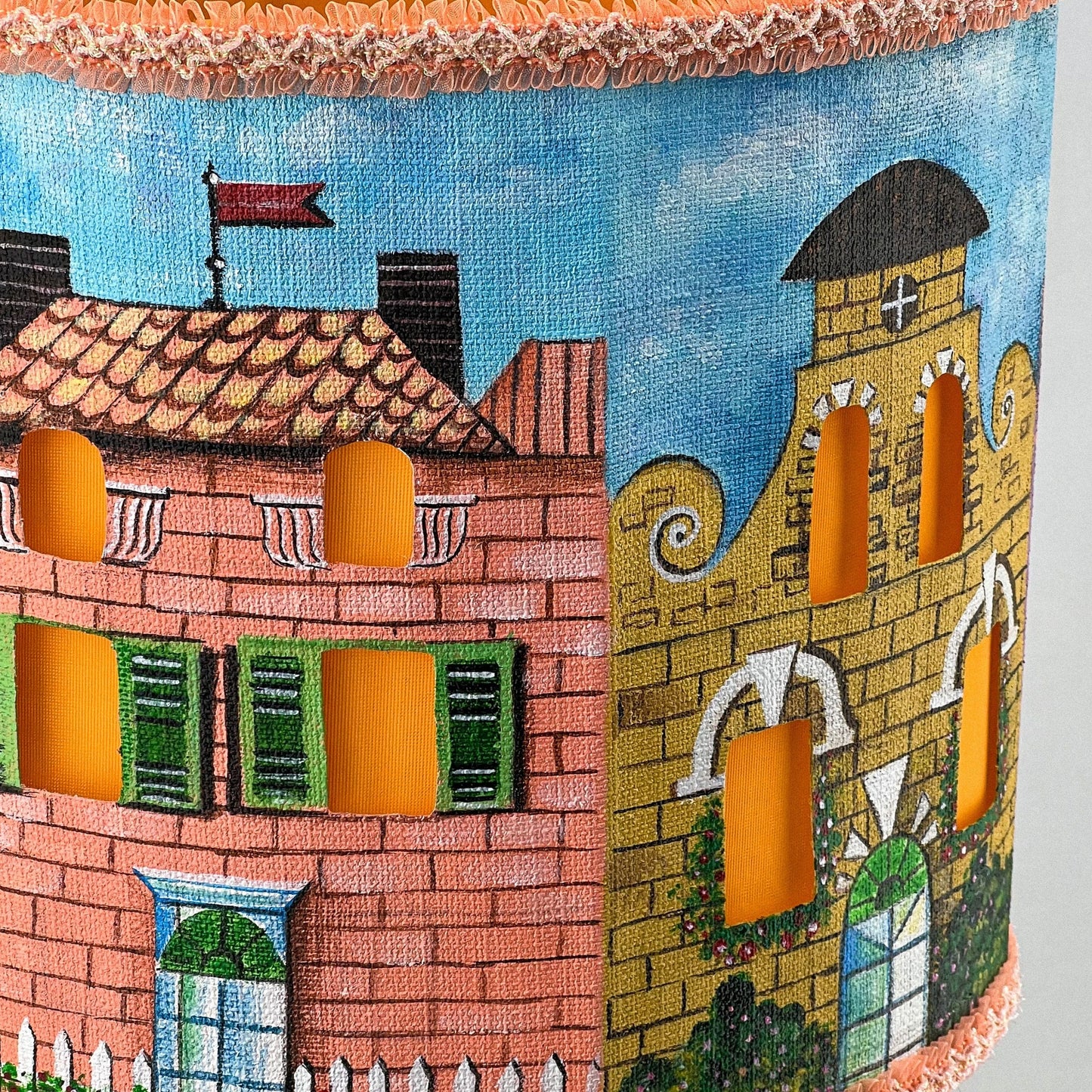 A bedside table lamp, a children's nightlight, an art deco lamp, unique lampshades and a handmade home lamp. 3503