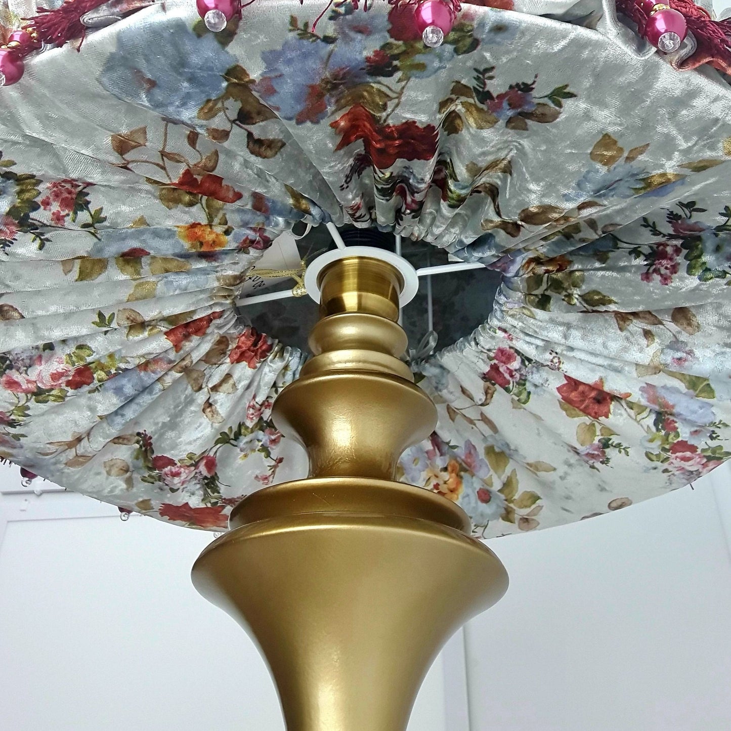 Lampshade. Drum shade with Art Deco fringe and pattern. 6906
