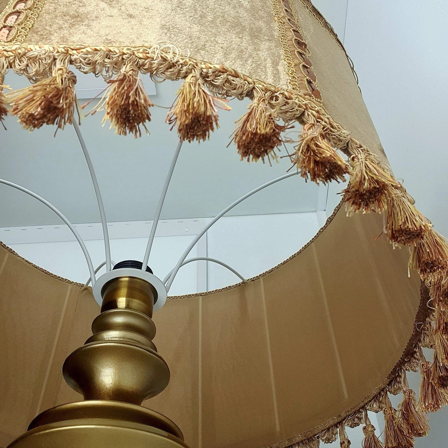 Lampshade, Victorian fringed drum shade. 5812