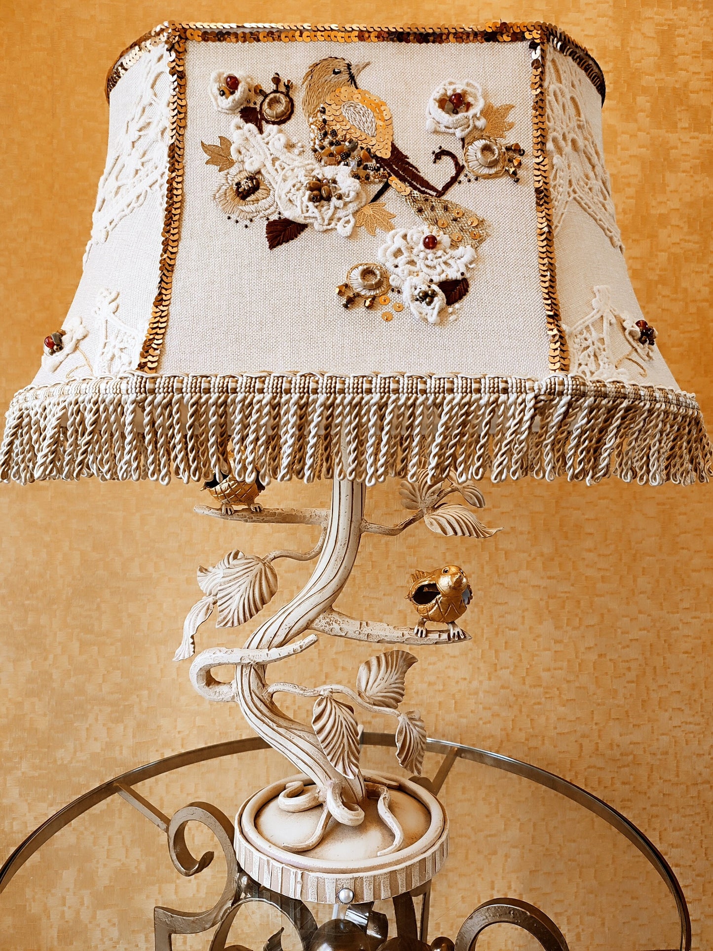 Table lamp, unique lamp shades, custom base, handmade home lamp, Victorian Table Lamp, Vintage Table Lamp. 5301