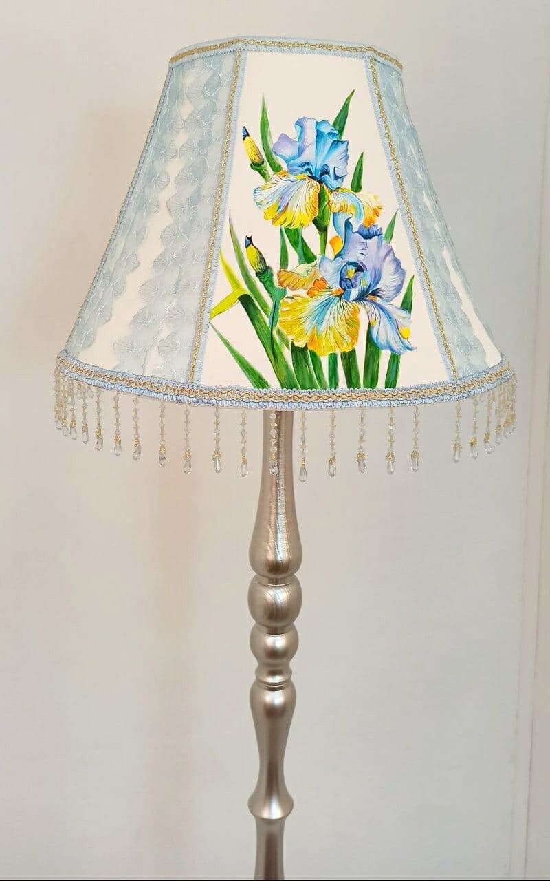 Lampshade. Hand-painted flower lampshade, art deco lamps, floral lamps. 3805