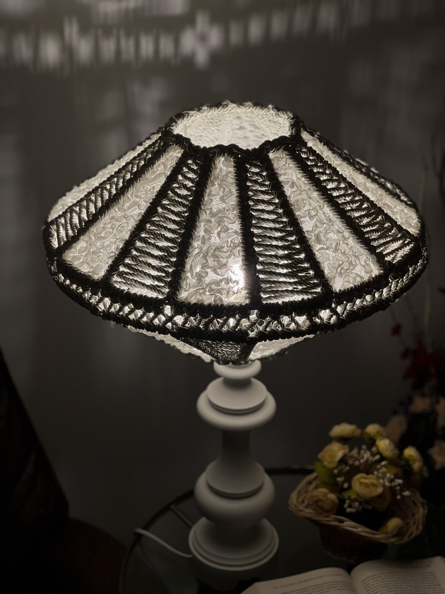 Art Deco lampshades, a unique wicker lampshade. 5101