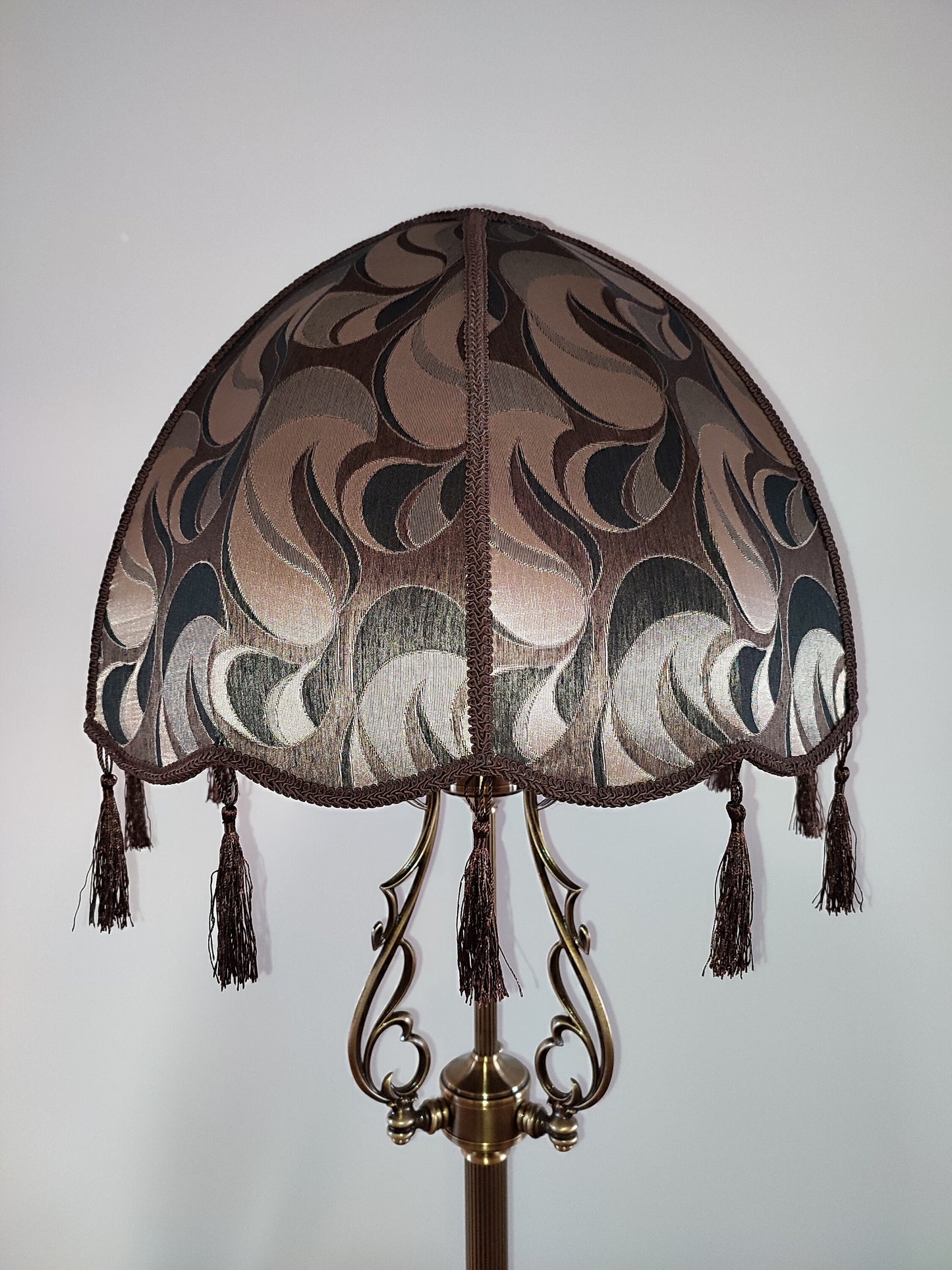 Floor lamp, lamp floor, brass lamp, fabric lamp shade, handmade home lamp. 4802
