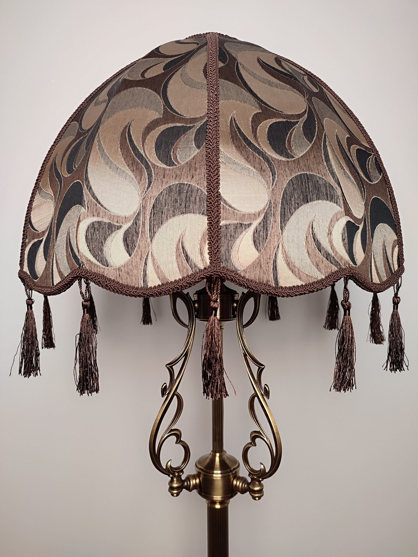 Floor lamp, lamp floor, brass lamp, fabric lamp shade, handmade home lamp. 4802