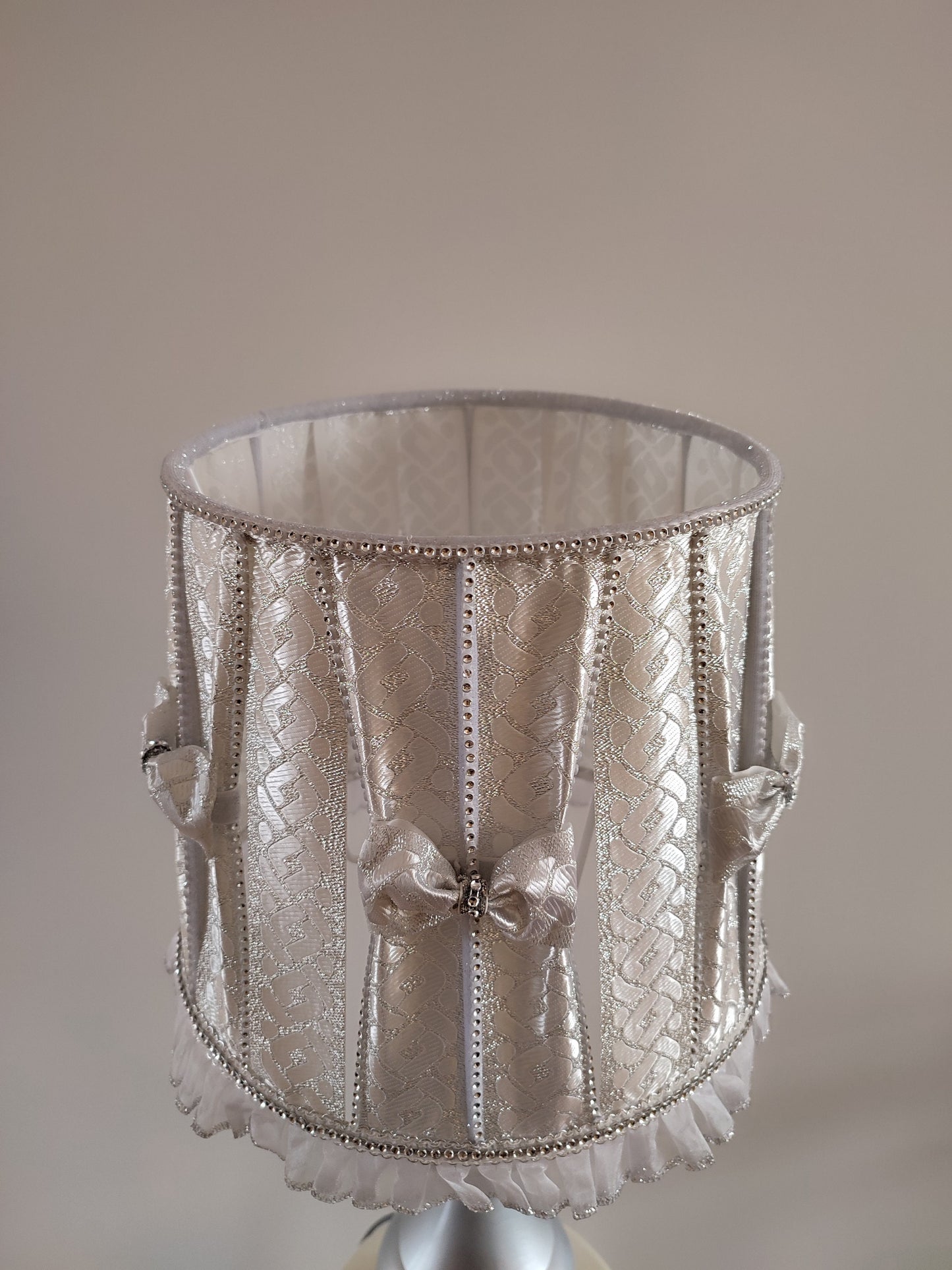 Table lamp, silver lamp, bedside table lamp, HANDMADE. 3902
