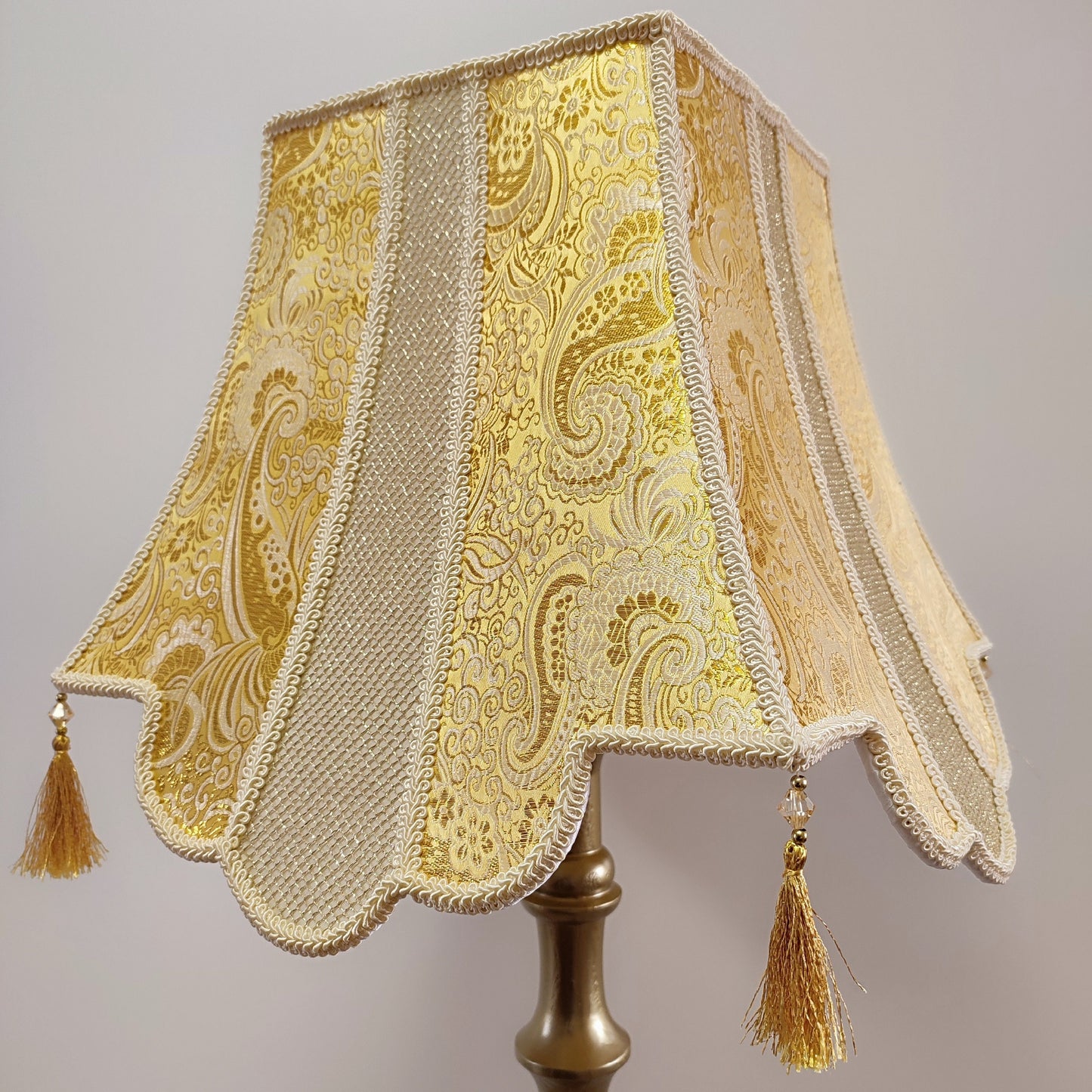 Lampshade, golden lampshade, fabric lamp shade. Lampshade for a table lamp or floor lamp. 6002