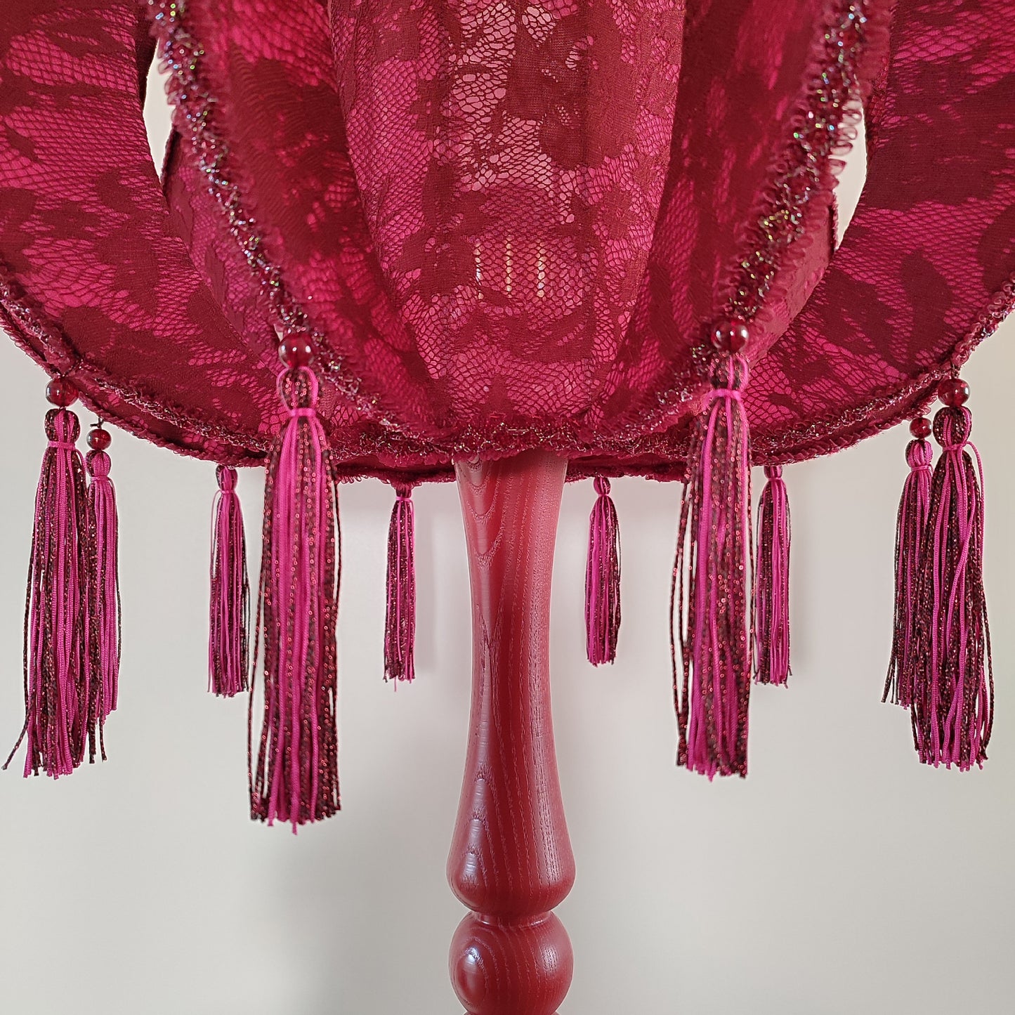 Lampshade, red lampshade, fabric lampshade, retro shades. 8201