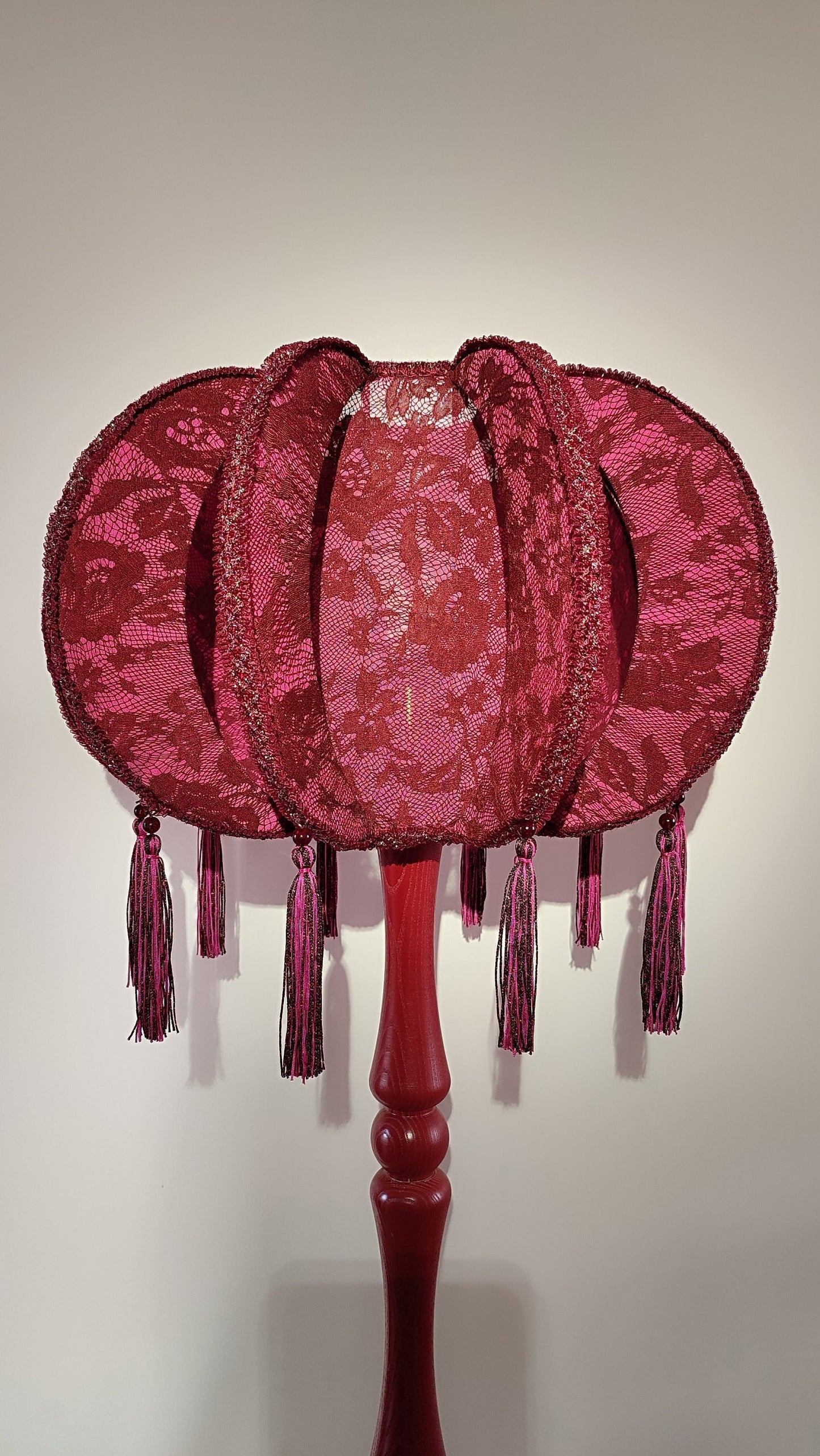 Lampshade, red lampshade, fabric lampshade, retro shades. 8201