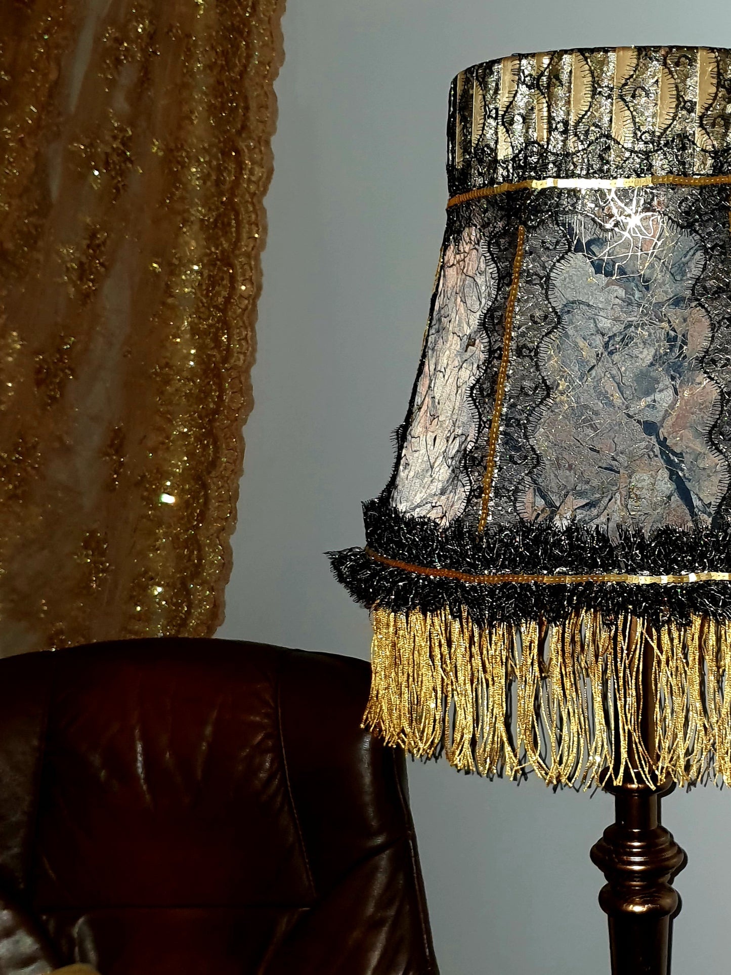 Victorian Fringed Lampshade for Floor Lamps - Handmade Antique Lampshade. 2301