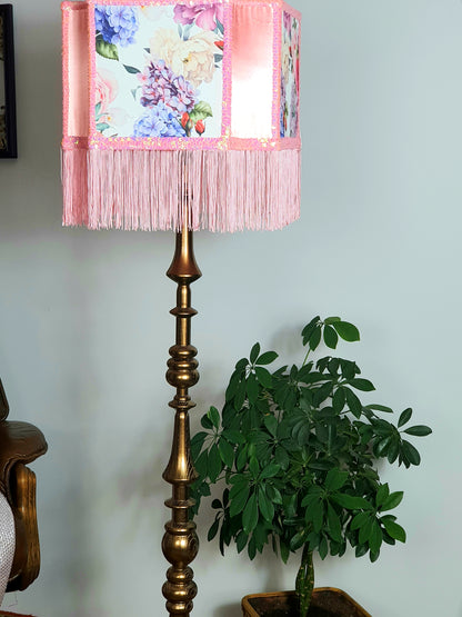 Lampshade, unique lampshades, designer pink flower lampshade. 2802