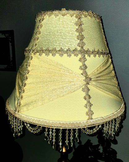 Yellow Lamp Victorian Fabric Lampshade