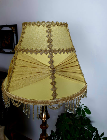Yellow Lamp Victorian Fabric Lampshade