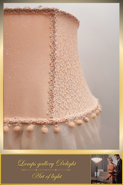 Floor lamp. Victorian style. Girlish pink and peach floor lamp, a gift for a girl. 5307