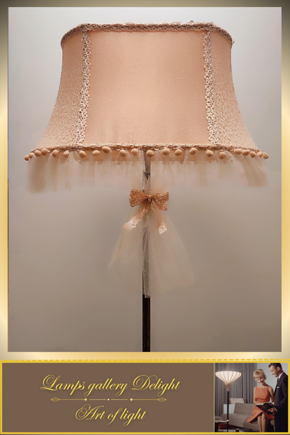 Floor lamp. Victorian style. Girlish pink and peach floor lamp, a gift for a girl. 5307