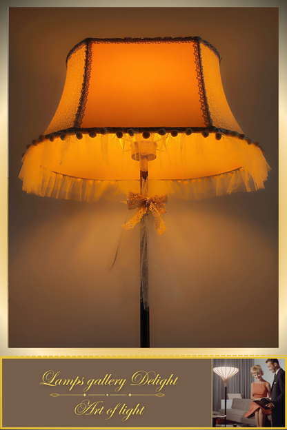 Floor lamp. Victorian style. Girlish pink and peach floor lamp, a gift for a girl. 5307