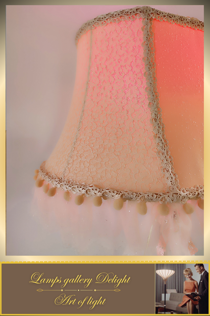 Floor lamp. Victorian style. Girlish pink and peach floor lamp, a gift for a girl. 5307