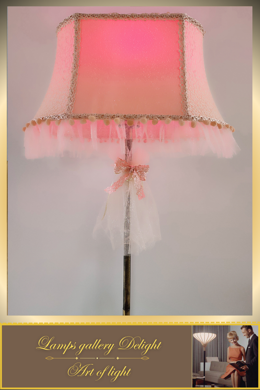 Floor lamp. Victorian style. Girlish pink and peach floor lamp, a gift for a girl. 5307