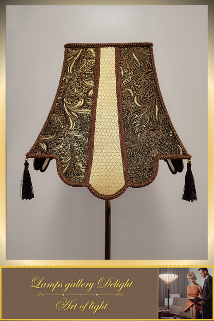 Floor lamp, art deco lamp, a floor lamp with a golden shade. 6002