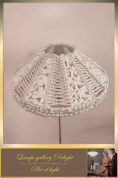 Floor lamp, macrame floor lamp, macrame lamp, wicker lampshade, handmade home lamp. 5101