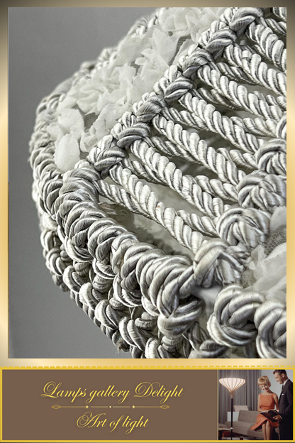 Floor lamp, macrame floor lamp, macrame lamp, wicker lampshade, handmade home lamp. 5101