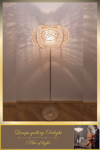 Floor lamp, macrame lamp, art deco lamp, unique lamp, knitted lampshade, handmade! 2208