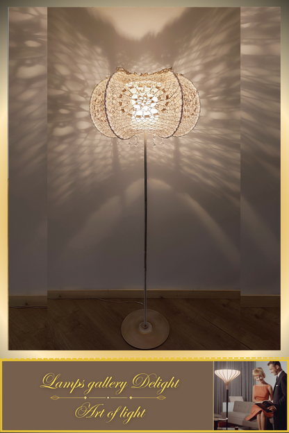 Floor lamp, macrame lamp, art deco lamp, unique lamp, knitted lampshade, handmade! 2208