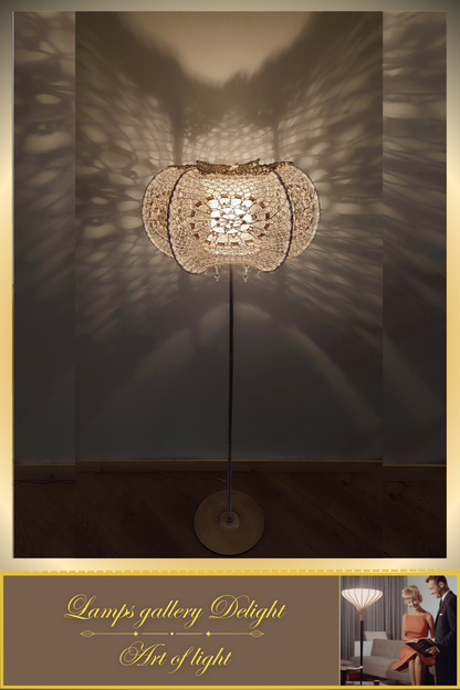 Floor lamp, macrame lamp, art deco lamp, unique lamp, knitted lampshade, handmade! 2208