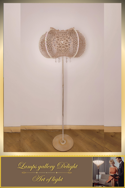 Floor lamp, macrame lamp, art deco lamp, unique lamp, knitted lampshade, handmade! 2208