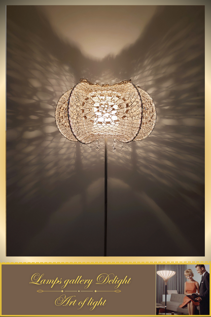 Floor lamp, macrame lamp, art deco lamp, unique lamp, knitted lampshade, handmade! 2208