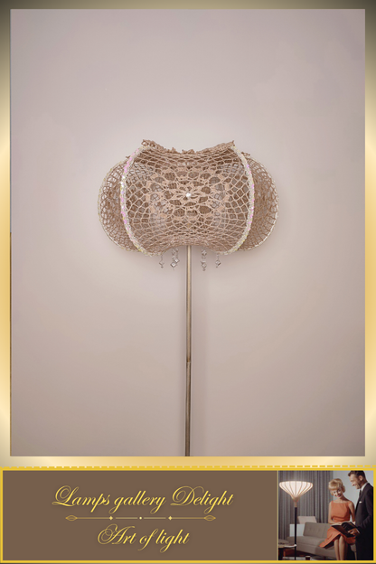 Floor lamp, macrame lamp, art deco lamp, unique lamp, knitted lampshade, handmade! 2208