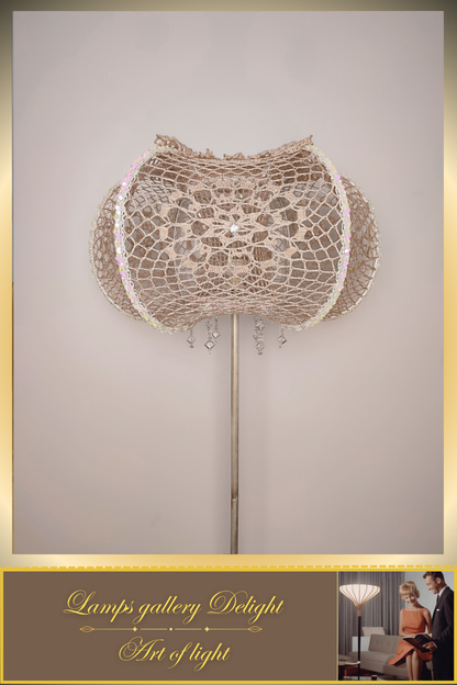 Floor lamp, macrame lamp, art deco lamp, unique lamp, knitted lampshade, handmade! 2208
