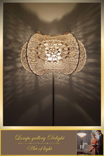 Floor lamp, macrame lamp, art deco lamp, unique lamp, knitted lampshade, handmade! 2208