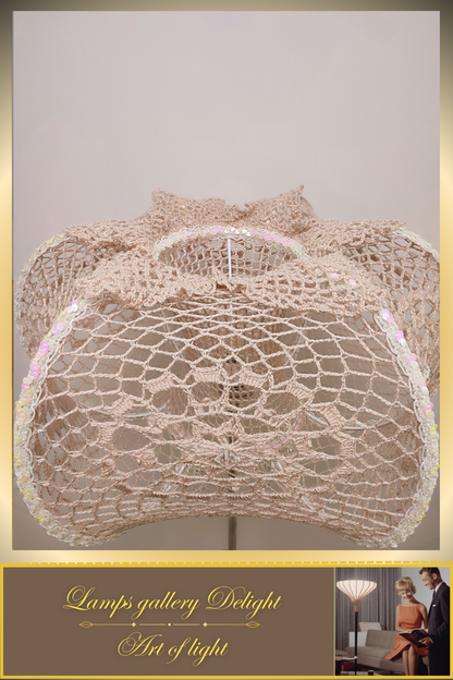 Floor lamp, macrame lamp, art deco lamp, unique lamp, knitted lampshade, handmade! 2208