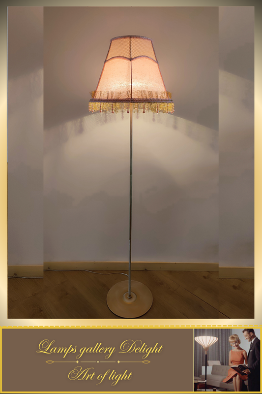 Floor lamp, pink lamp, Victorian floor lamp, fairy lamp, fabric shade, handmade! 3607