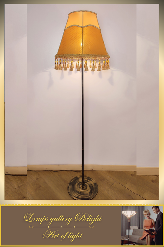 Floor lamp, Vintage Floor Lamp, Victorian floor lamp, fabric shade, handmade! 3603
